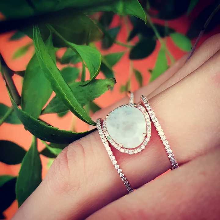 Double Band Moonstone Ring - GlimmaStyle