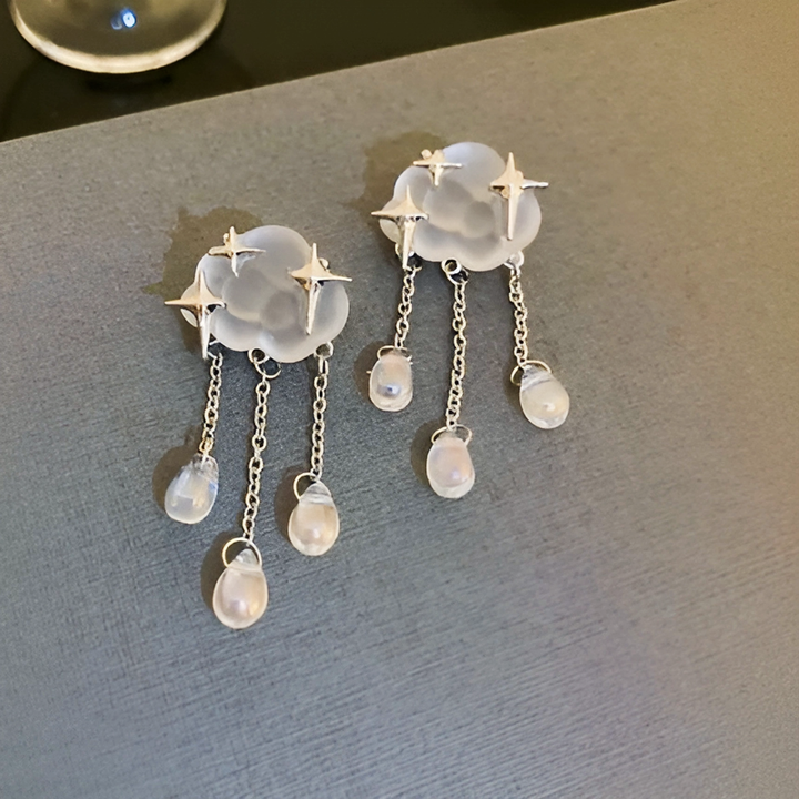 Geometric Clouds Water Drop Earrings - GlimmaStyle