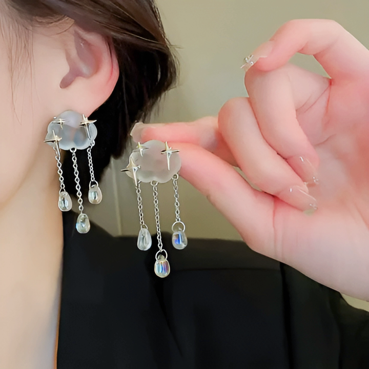 Geometric Clouds Water Drop Earrings - GlimmaStyle