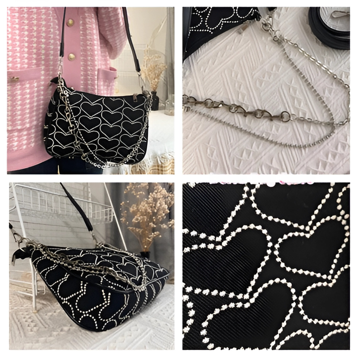 Heart Pattern Shoulder Bag - GlimmaStyle