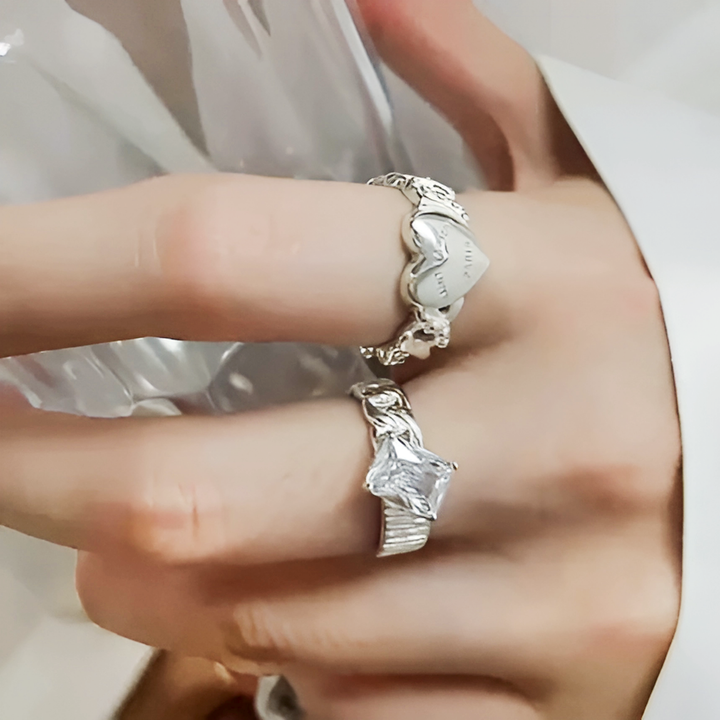 K-pop Crystal Open Ring - GlimmaStyle