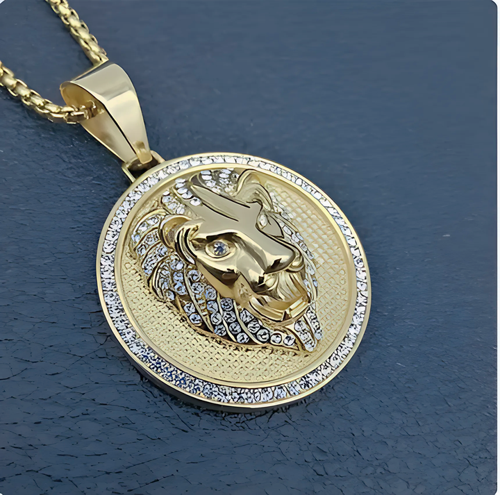 Lion Head Pendant Necklace - GlimmaStyle