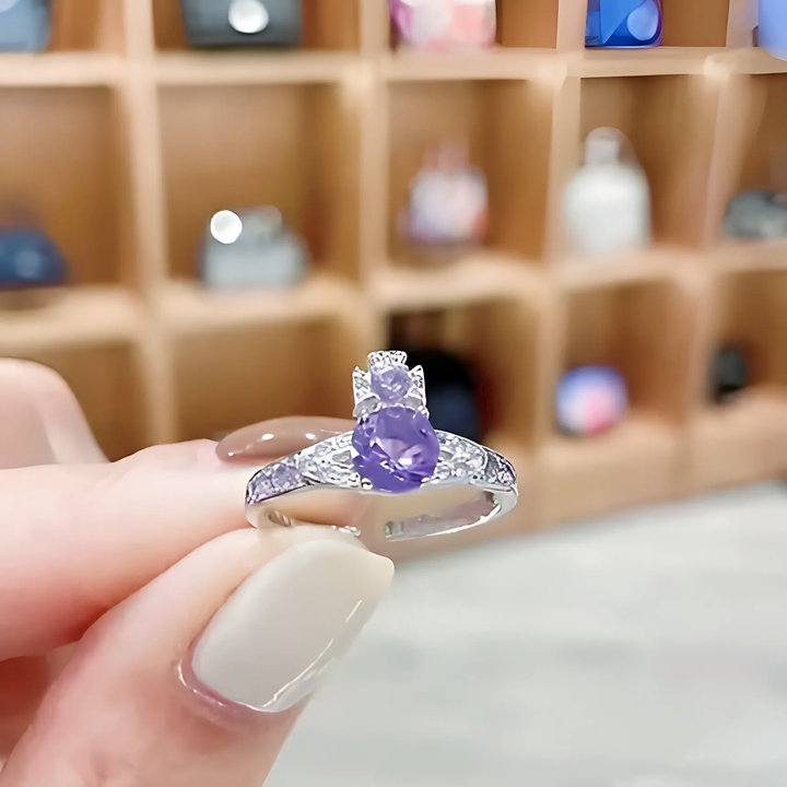 Luxury Purple Zircon Ring Crystal - GlimmaStyle