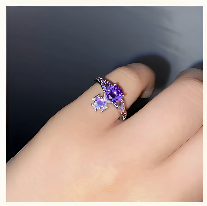 Luxury Purple Zircon Ring Crystal - GlimmaStyle