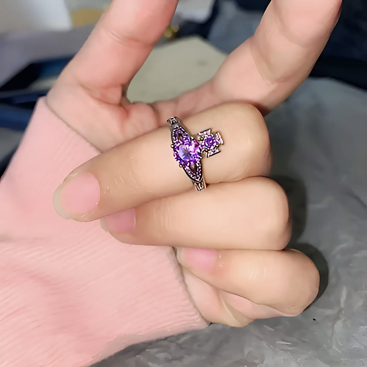 Luxury Purple Zircon Ring Crystal - GlimmaStyle