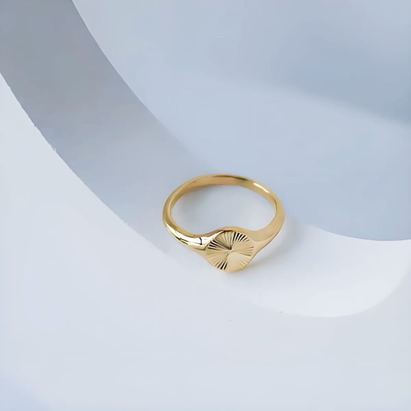 Minimalist Dainty Rays Circle Index Ring - GlimmaStyle