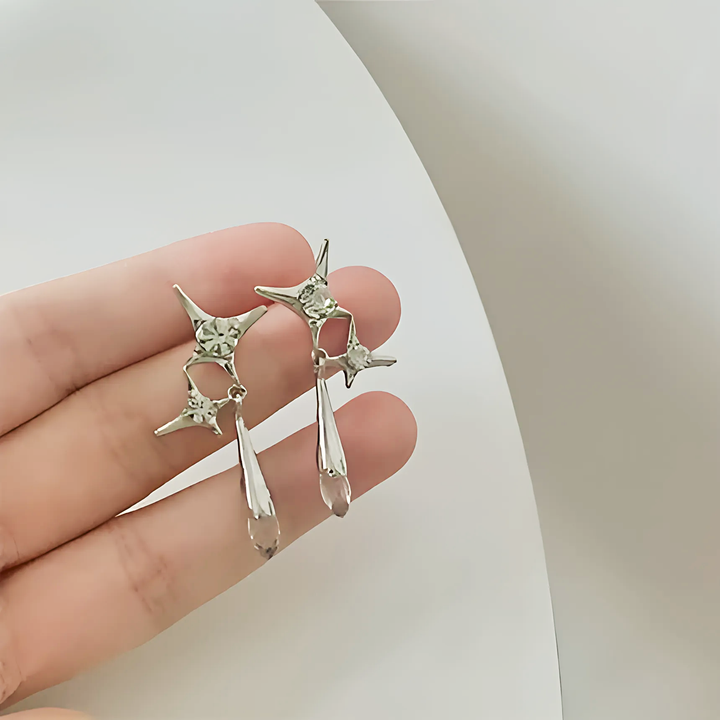 Needle Star Cross Earrings - GlimmaStyle