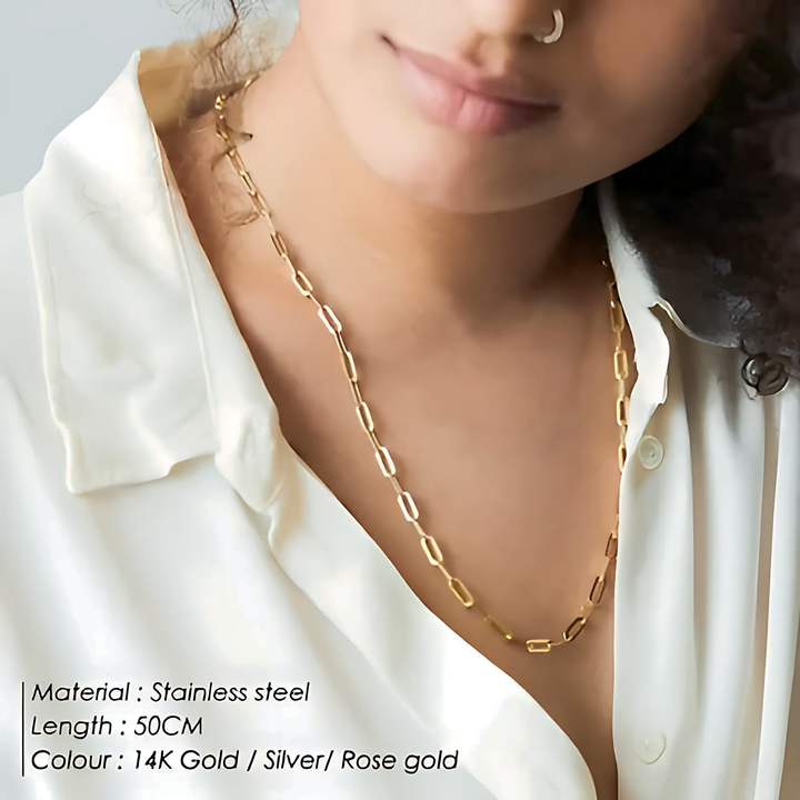 Paperclip Link Chain Necklace - GlimmaStyle