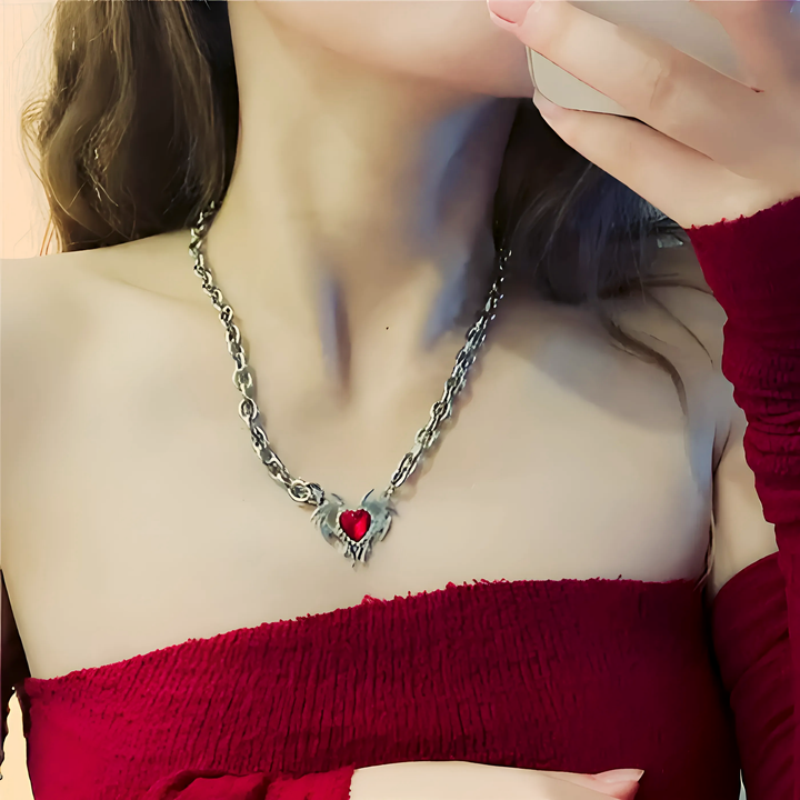 Red Crystal Pendant Necklace - GlimmaStyle