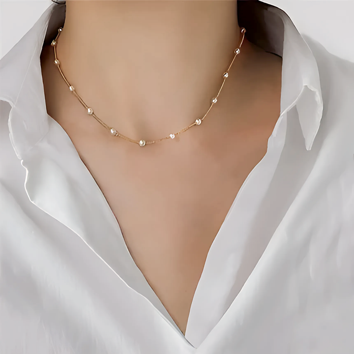 Sparkling Clavicle Chain Necklace - GlimmaStyle