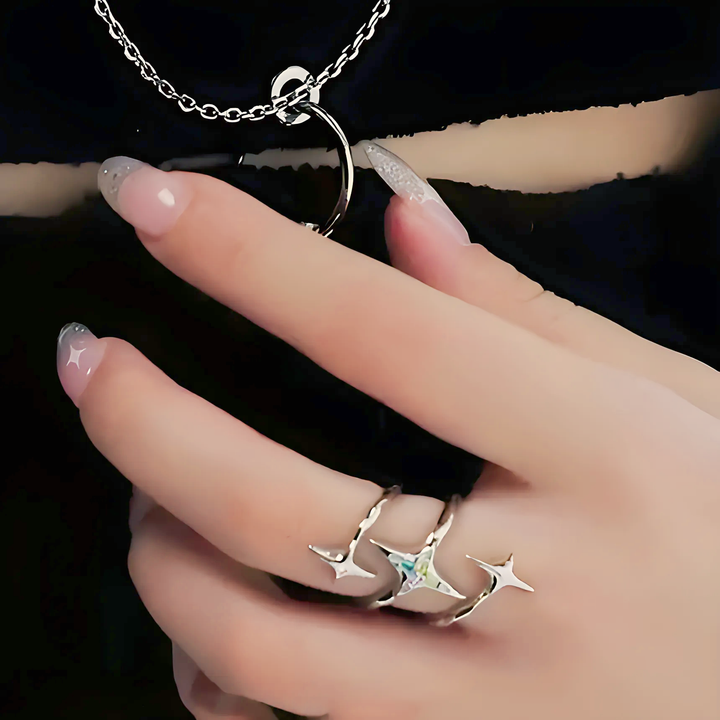 Star Cross Adjustable Ring Set - GlimmaStyle