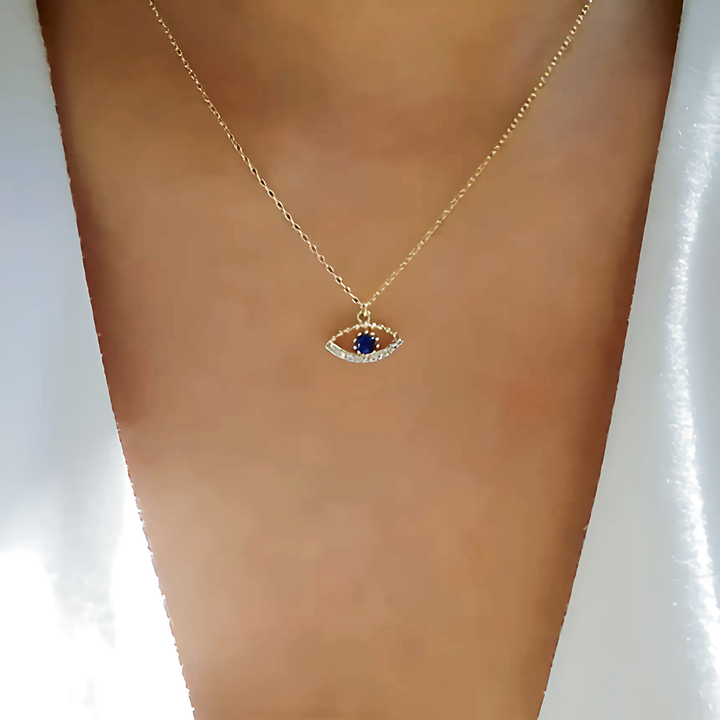 Turkish Blue Evil Eye Necklace - GlimmaStyle