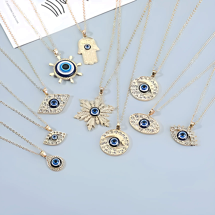 Turkish Blue Evil Eye Necklace - GlimmaStyle