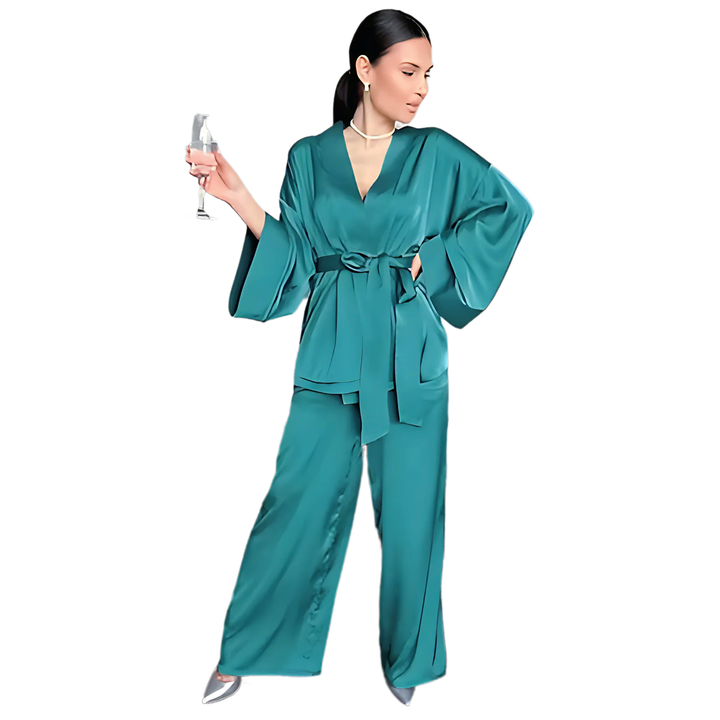 2 Piece Set Satin Sleepwear - GlimmaStyle