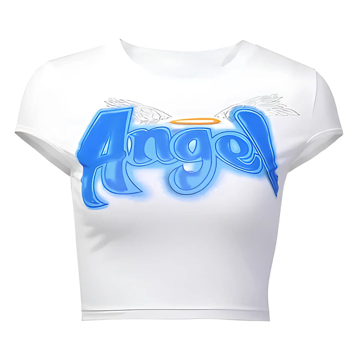 Angel Letter Printed Tees - GlimmaStyle