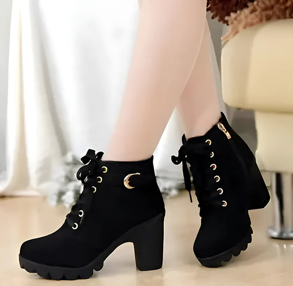 Autumn Winter Thick Heeled Woman Boots - GlimmaStyle