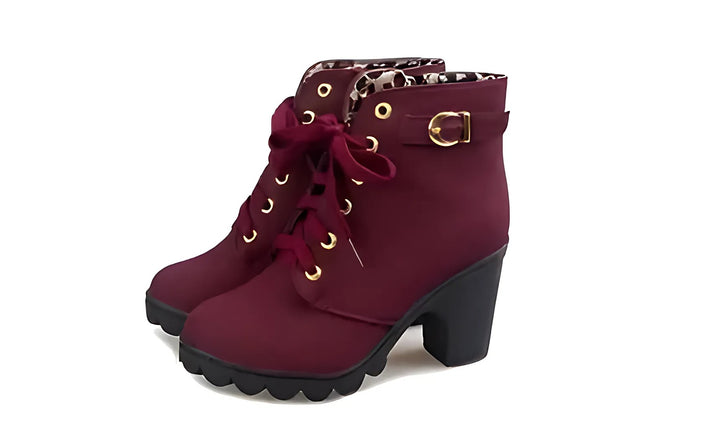 Autumn Winter Thick Heeled Woman Boots - GlimmaStyle