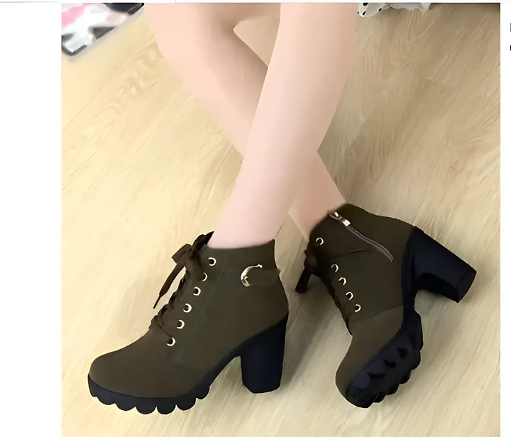 Autumn Winter Thick Heeled Woman Boots - GlimmaStyle