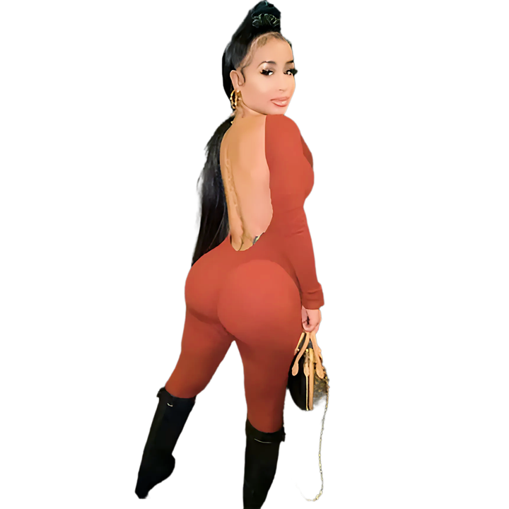 Backless Spandex Skinny Jumpsuits - GlimmaStyle