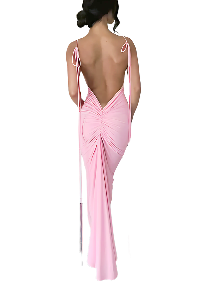 Backless Wrap Hip Long Sling Dress - GlimmaStyle