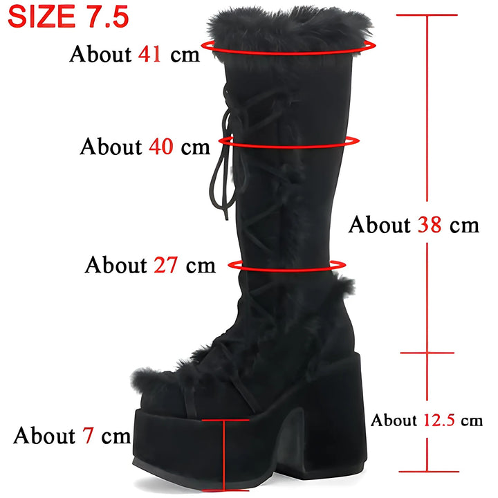 Chunky High Heeled Winter Boots - GlimmaStyle