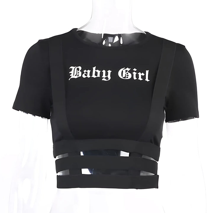 Crop Top O-Neck T-shirt - GlimmaStyle