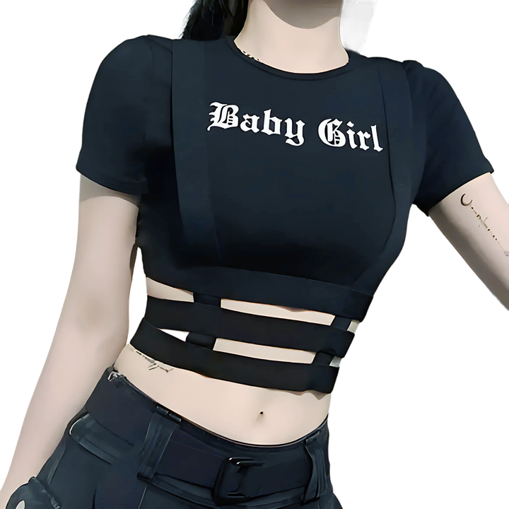 Crop Top O-Neck T-shirt - GlimmaStyle