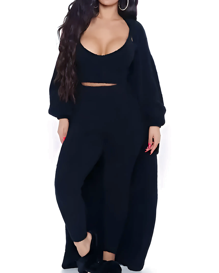 Fleece Loungewear 3-Piece Set - GlimmaStyle