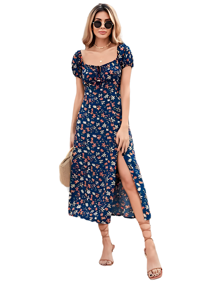 Floral Split Dress - GlimmaStyle