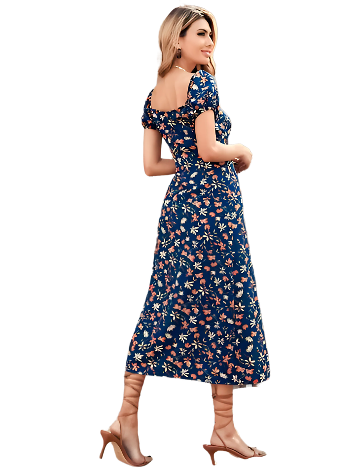 Floral Split Dress - GlimmaStyle