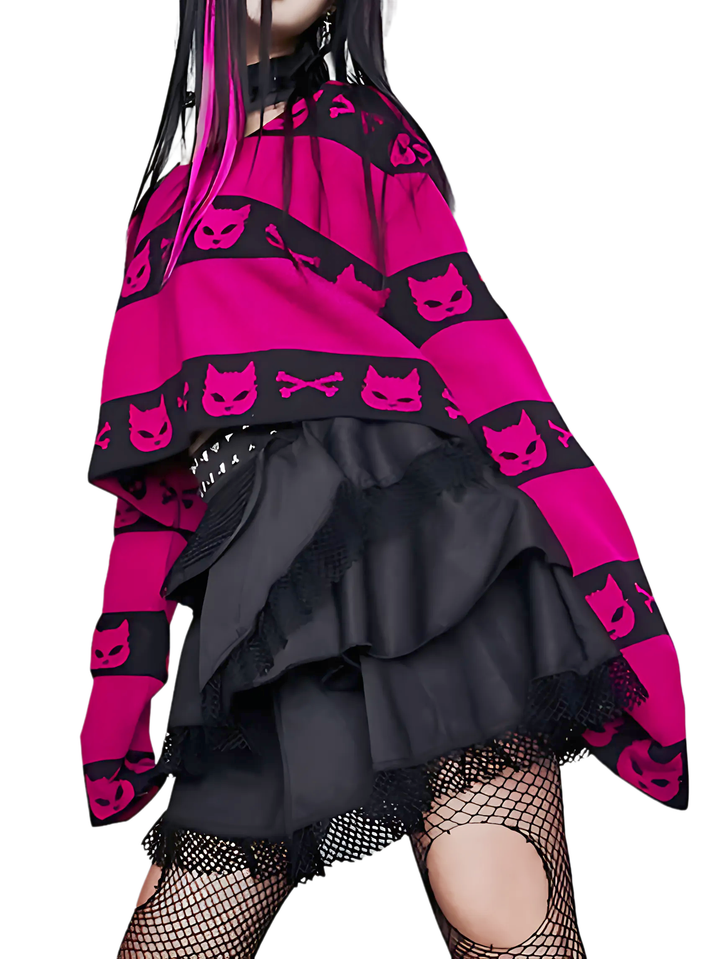 Gothic Harajuku Print Sweater - GlimmaStyle