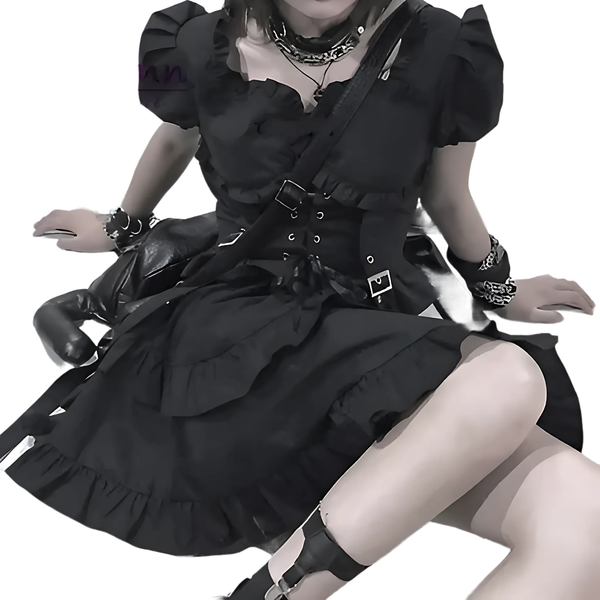 Gothic Women Black Dress - GlimmaStyle