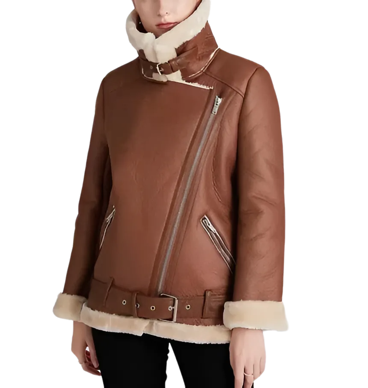 High Quality Woman's Faux Leather Fur Coat - GlimmaStyle