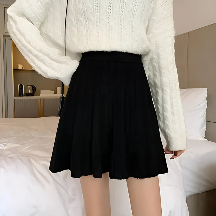 High Waist Knitted Mini Skirt for Women - GlimmaStyle