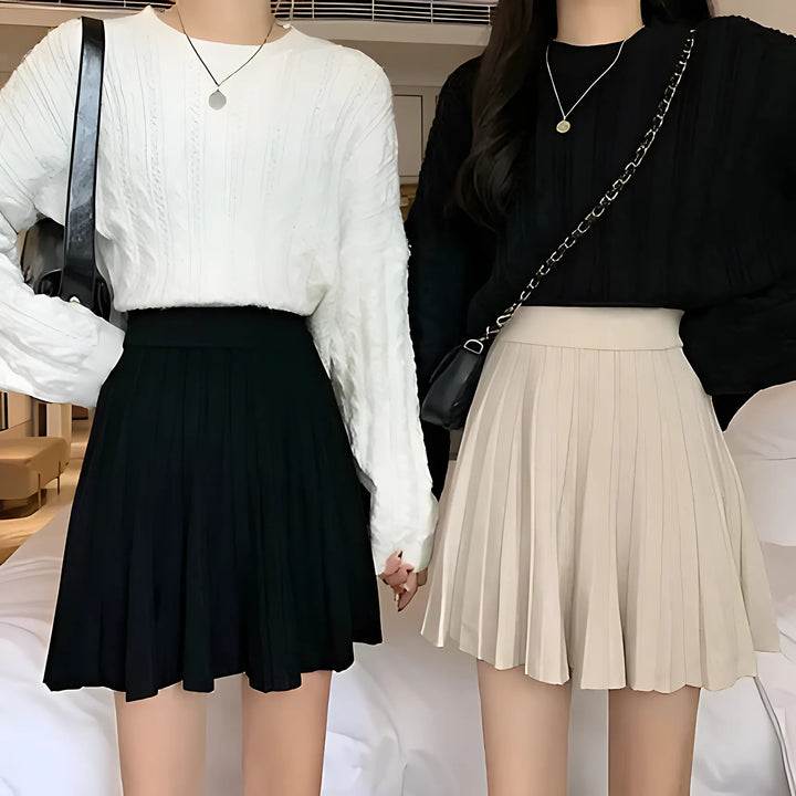 High Waist Knitted Mini Skirt for Women - GlimmaStyle