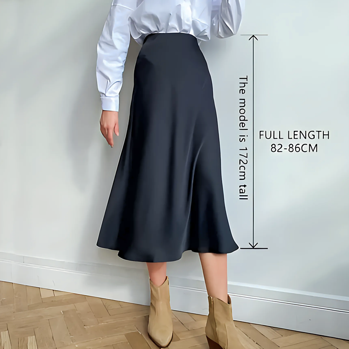 High Waisted Silk Skirt - GlimmaStyle