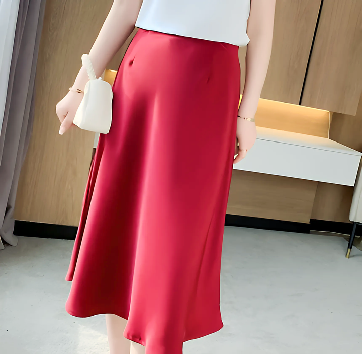 High Waisted Silk Skirt - GlimmaStyle