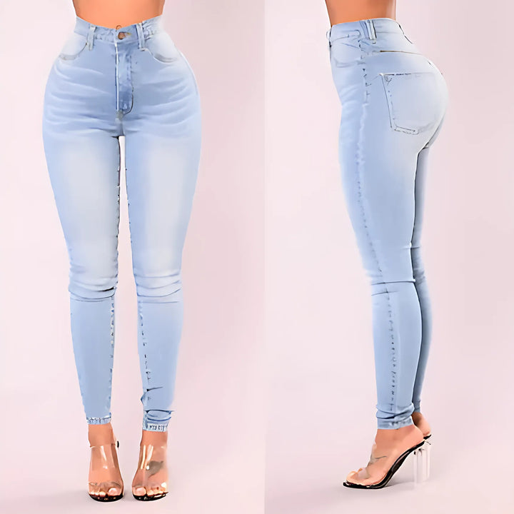 High-Waist Skinny Denim Jeans - GlimmaStyle