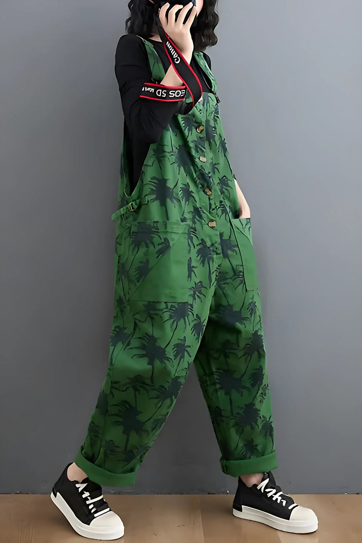 Korean Straight Green Jumpsuit - GlimmaStyle