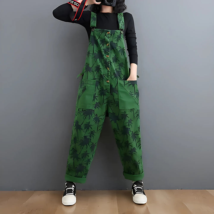 Korean Straight Green Jumpsuit - GlimmaStyle