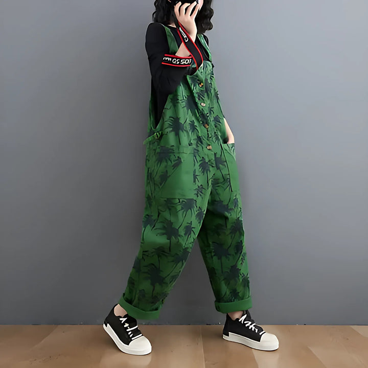 Korean Straight Green Jumpsuit - GlimmaStyle