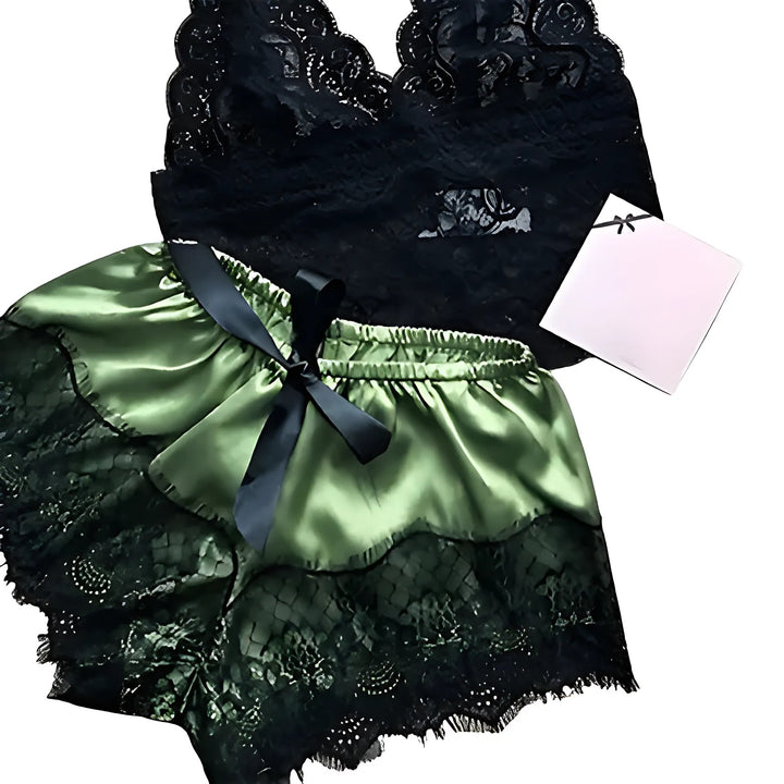 Lace Satin Sleepwear Set - GlimmaStyle