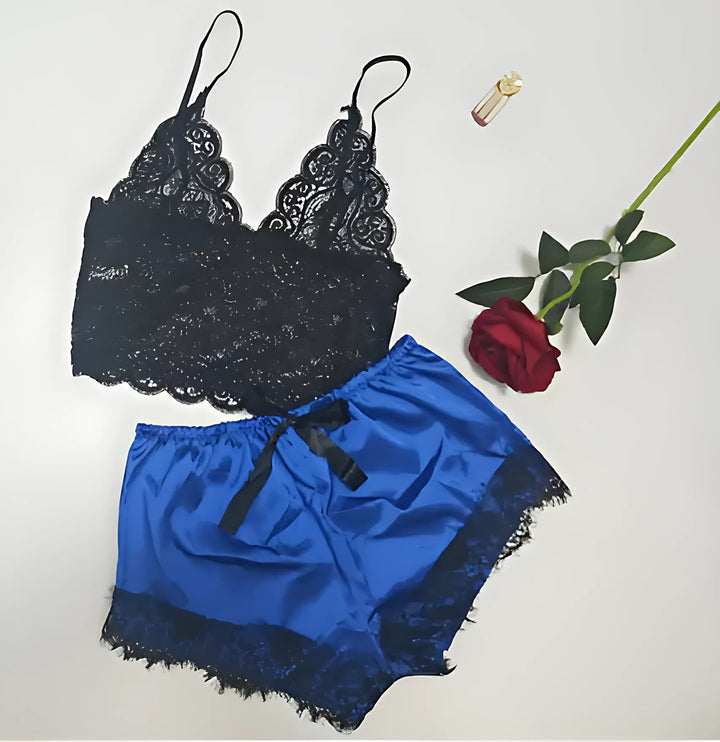 Lace Satin Sleepwear Set - GlimmaStyle