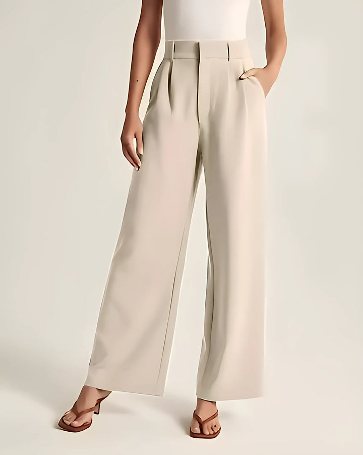 Light Wide-Leg Tailored Pants - GlimmaStyle