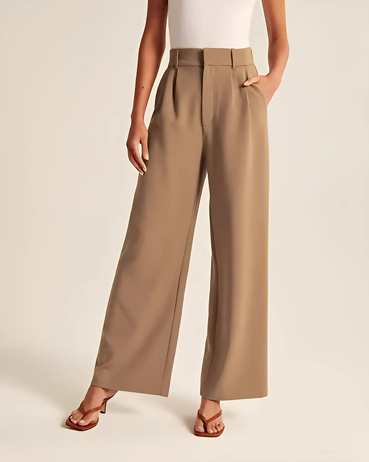 Light Wide-Leg Tailored Pants - GlimmaStyle