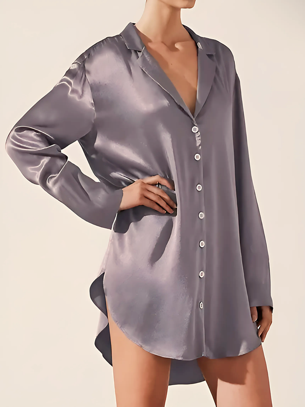 Linad Satin Night Dress - GlimmaStyle