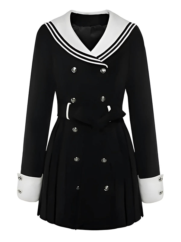 Navy Collar Korean Style Mini Dress - GlimmaStyle