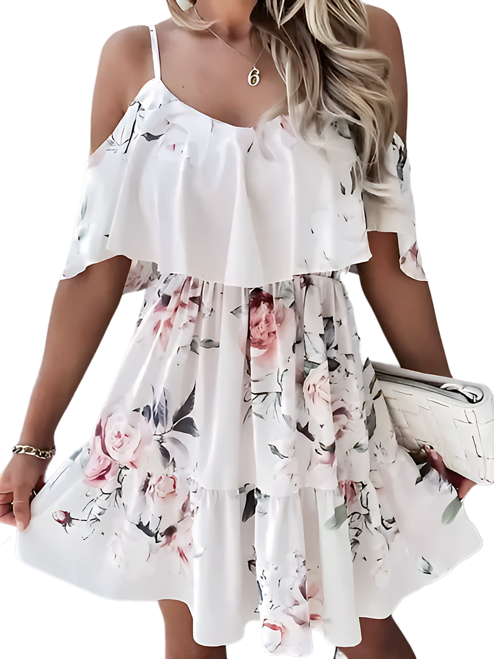 Off Shoulder Floral Mini Dress - GlimmaStyle