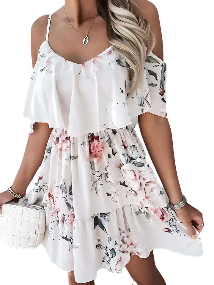 Off Shoulder Floral Mini Dress - GlimmaStyle