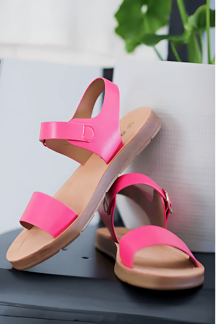 Pink Buckle Sandals - GlimmaStyle